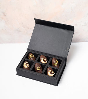 6 pcs chocolate Dates by NJD - FIVEROSE.AE