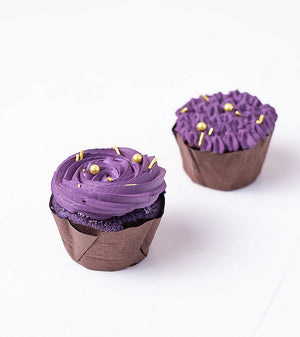 2 Purple Velvet Cupcakes