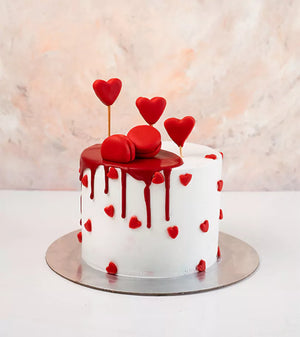 White and Red Cake by NJD - FIVEROSE.AE
