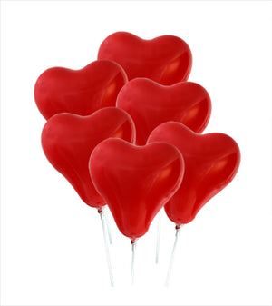 Red Heart Shape Balloon (6Pcs)